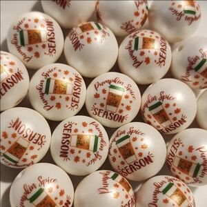 Beads Pumpkin Spice Season 20mm Acrylic 10 piece Fall Halloween Beaded Pen Craft